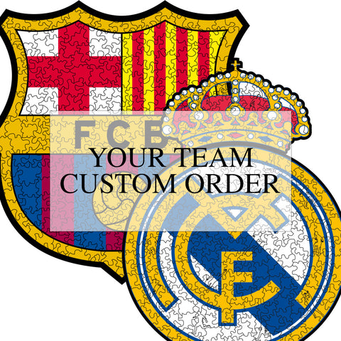 Wooden puzzle Logo of the club of your choice 