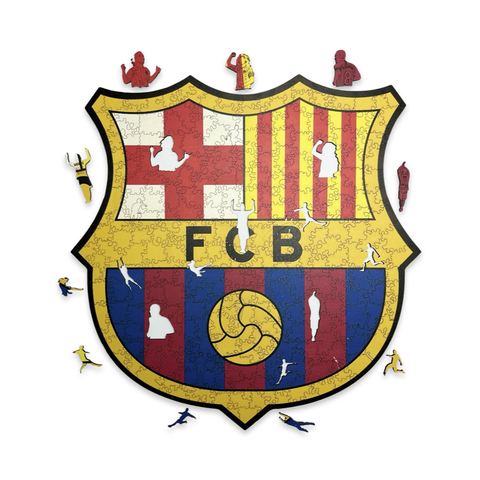 Drevené puzzle FC Barcelona