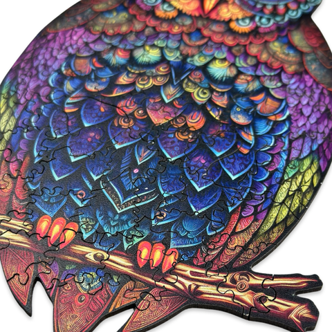 Drevené puzzle Mandala Owl