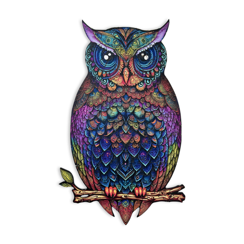 Holzpuzzle Mandala Owl