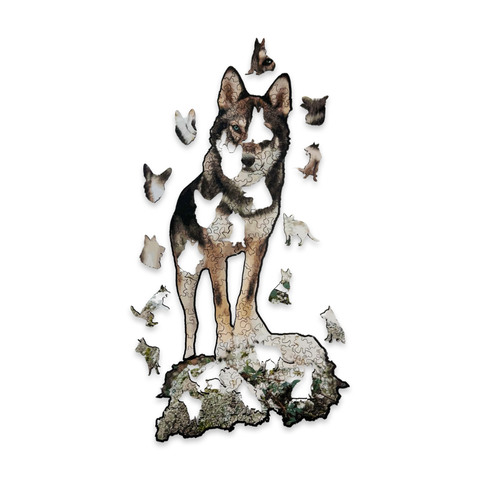 Wooden puzzle Siberian Husky